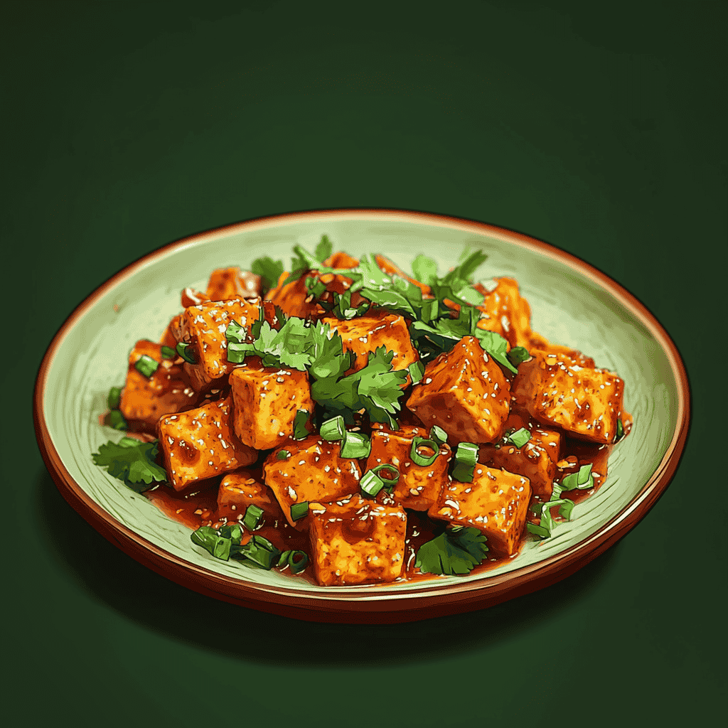 Air Fryer Spicy Garlic Crispy Tofu