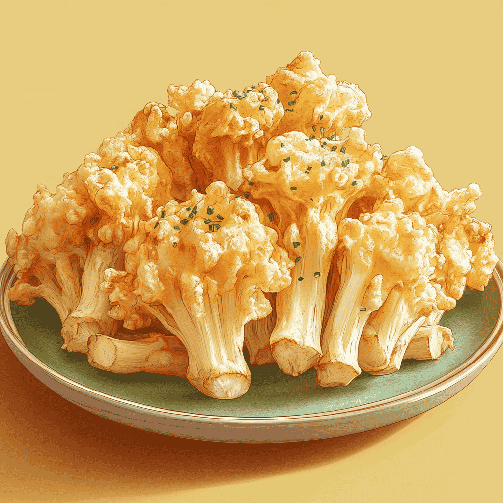Fried Enoki Mushrooms
