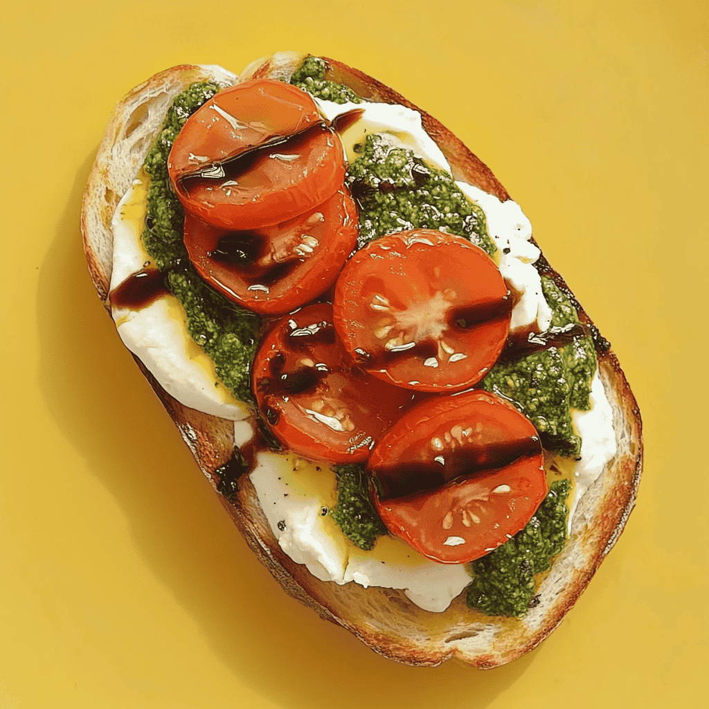 Garlic Caprese Burrata Toast